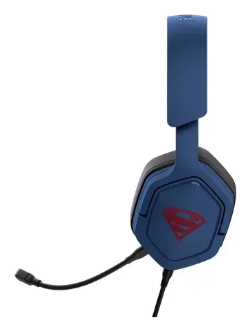 TRUST sluchátka GXT 492SM CARUS Superman, PS5 Gaming Headset, modrá