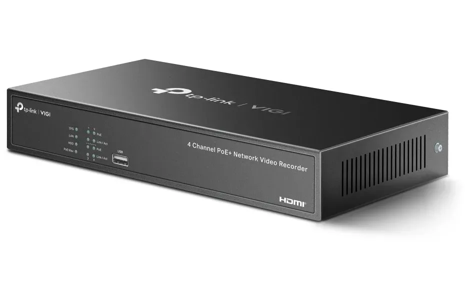TP-LINK záznamové zařízení VIGI NVR1004H-4P 4 kanálů, 4x Lan s PoE, 2x USB