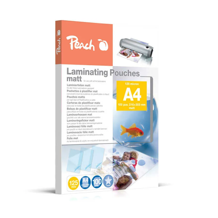 PEACH laminovací folie A4 (216x303mm), 125mic, matt, 100ks