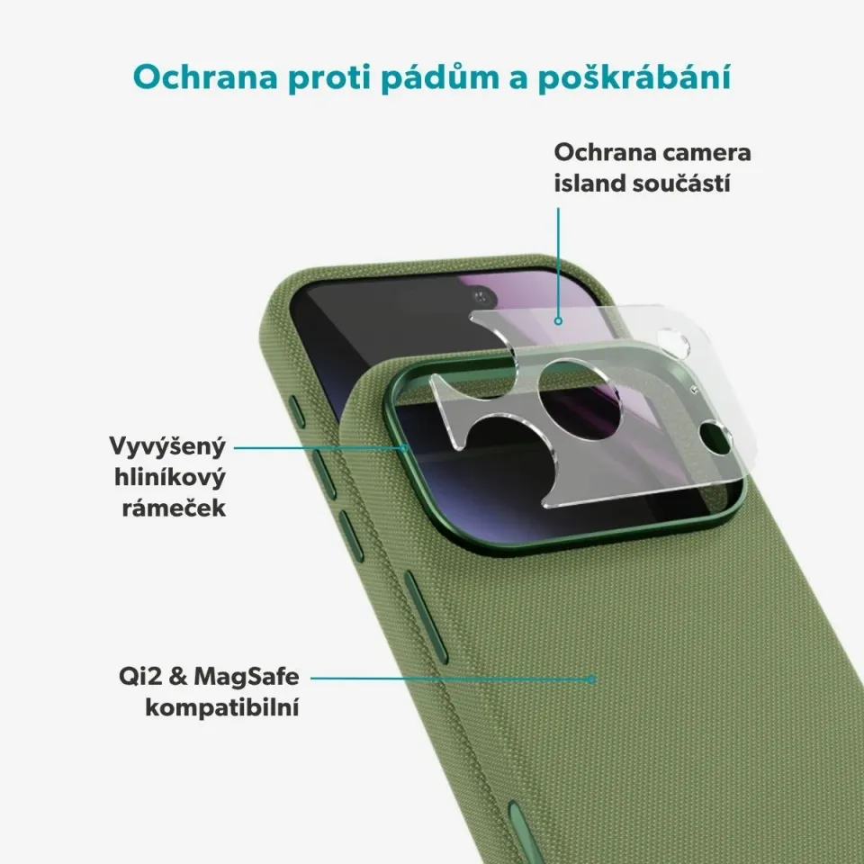 Epico SolidWoven Mag+ Case iPhone 17 Pro/18 Pro zelená