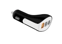 WG - Autonabíječka 3x USB-A, total 7.0 A ( QC 3,0 A + 2.0 A + 2.0 A ), černá