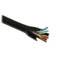 UTP kabel PlanetElite, Cat5E, drát, dvojitý venkovní PE+PE, černý, 305m, cívka