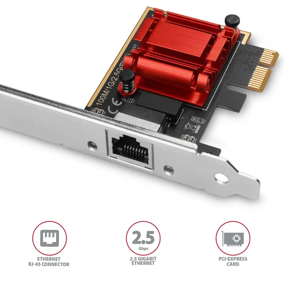 AXAGON PCEE-G25, PCIe síťová karta - 2,5 Gigabit Ethernet port (RJ-45), Realtek