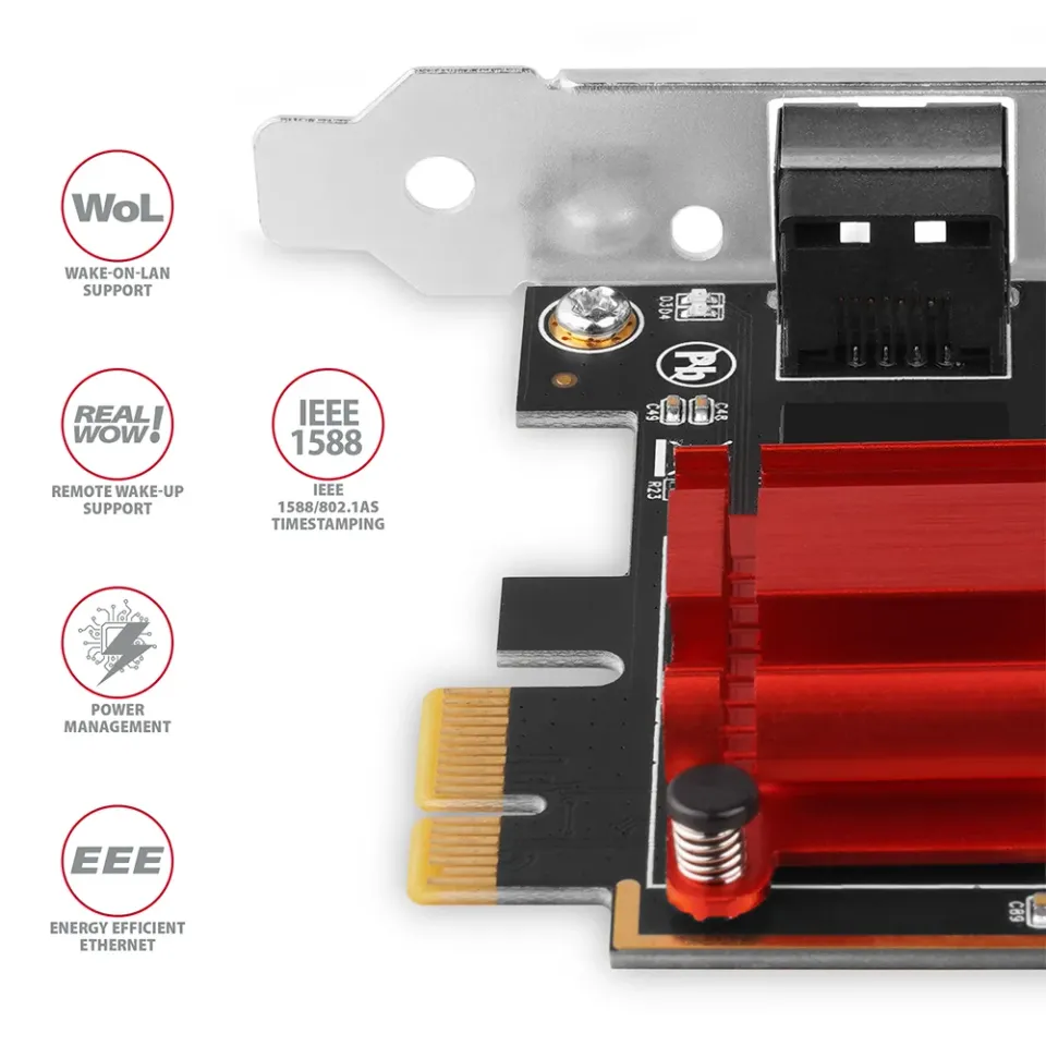 AXAGON PCEE-G25, PCIe síťová karta - 2,5 Gigabit Ethernet port (RJ-45), Realtek