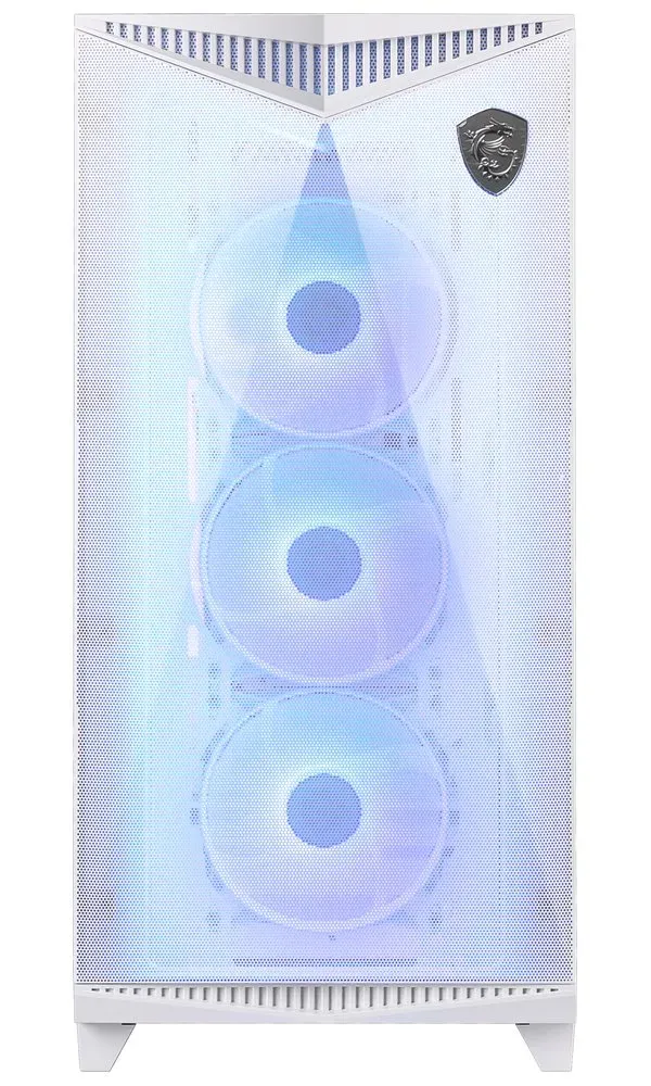 MSI skříň MPG GUNGNIR 300R AIRFLOW WHITE/ bez zdroje/ bílý/ levé temperované sklo/ 4x 120 mm A-RGB fan/ 1x US...