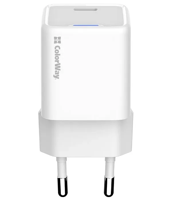 COLORWAY 1x USB-C/ síťová nabíječka/ GaN/ PD/ PPS/ 35W/ Včetně 100cm kabelu/ Bílá