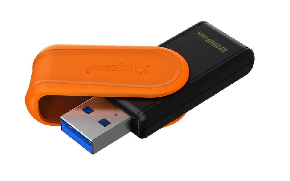 KINGSTON 256GB Portable USB 3.2 Gen 1 DataTraveler Exodia S (Black/Orange)