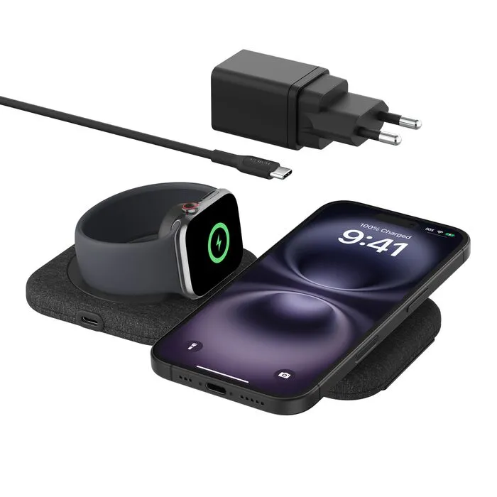 Belkin BOOST CHARGE PRO Qi2 2v1 Bezdrátová skládací cestovní podložka pro iPhone