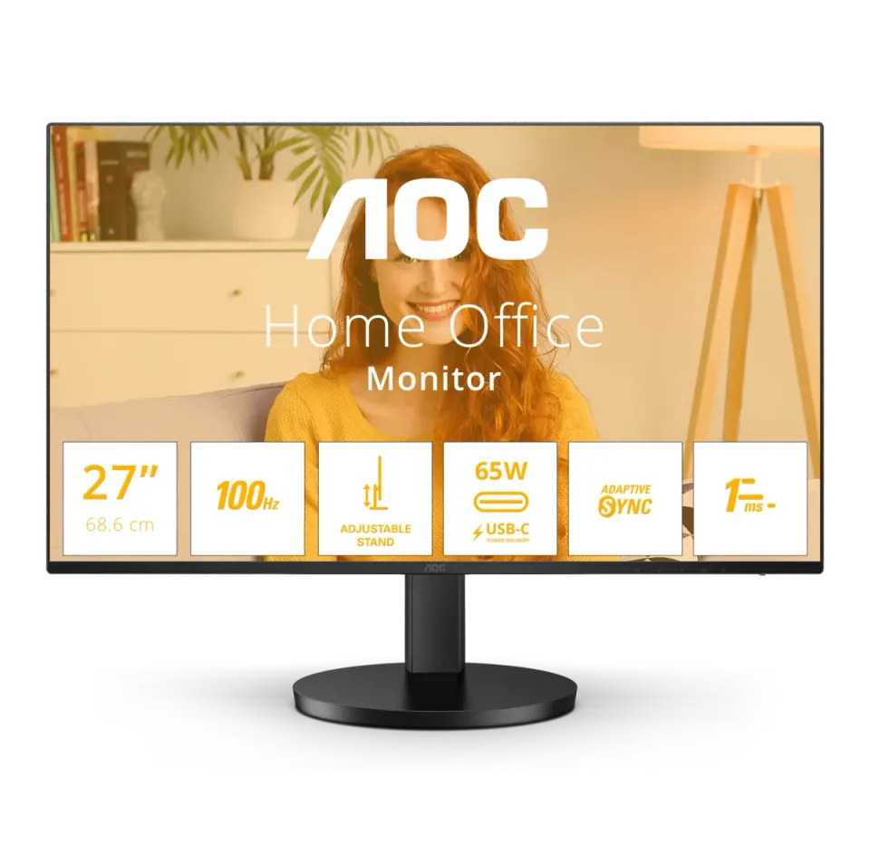 AOC LCD Q27B3CF2 27" IPS/2560x1440@100Hz/1ms/350cd/HDMI/2xUSB/USB-C/Repro/HAS/VE