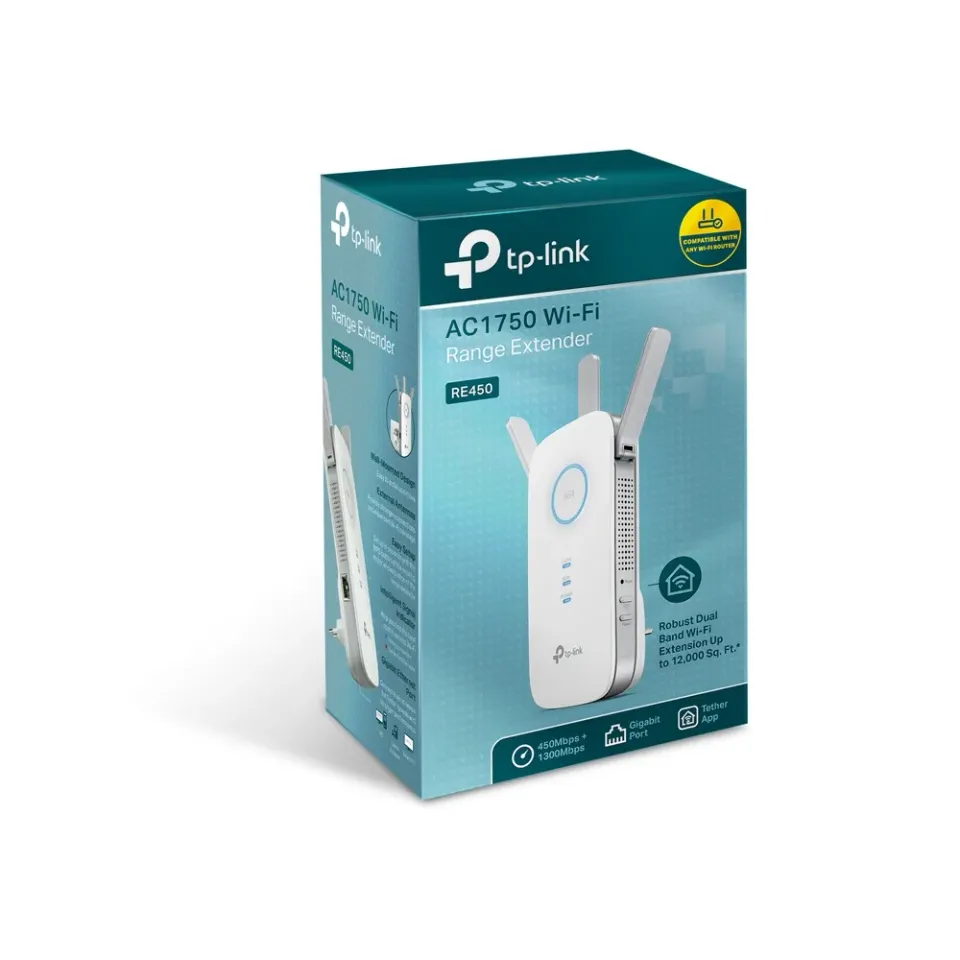 TP-LINK TL-RE450 Wifi AC 1750 Range Extender,3 fix..antény