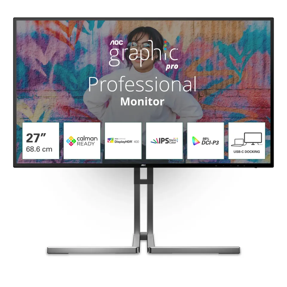 AOC LCD U27U3CV 27" Nano IPS 4K/3840x2160@60Hz/4ms/350cd/2xHDMI/DP/4xUSB/USB-C d