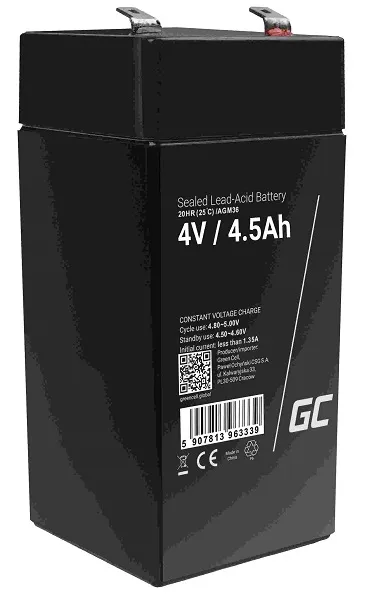 Green Cell AGM VRLA 4V 4.5Ah maintenance-free battery for the alarm system, cash