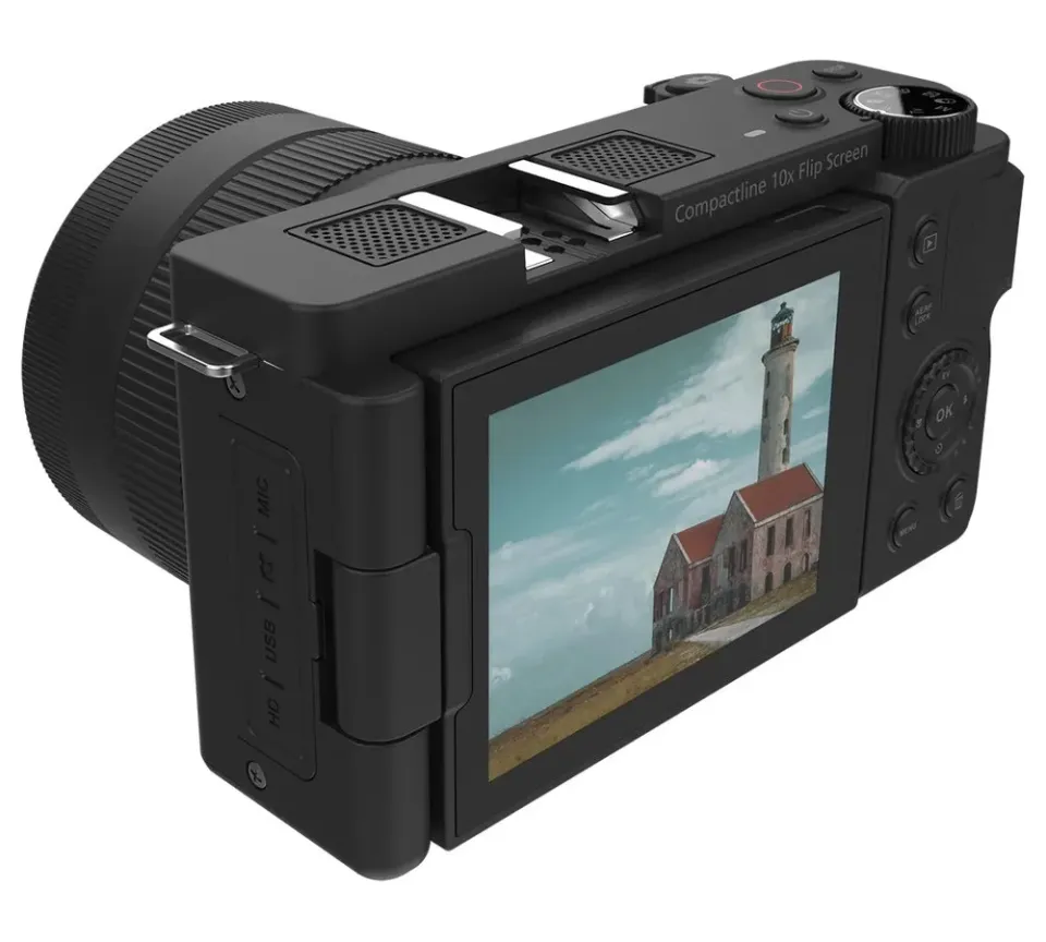 Rollei Compactline 10x Flip Screen/ 64 MPix/ 10x zoom/ Vyklápěcí 2,88 LCD/ 4K video/ Černý