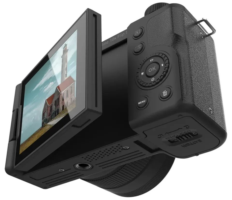 Rollei Compactline 10x Flip Screen/ 64 MPix/ 10x zoom/ Vyklápěcí 2,88 LCD/ 4K video/ Černý