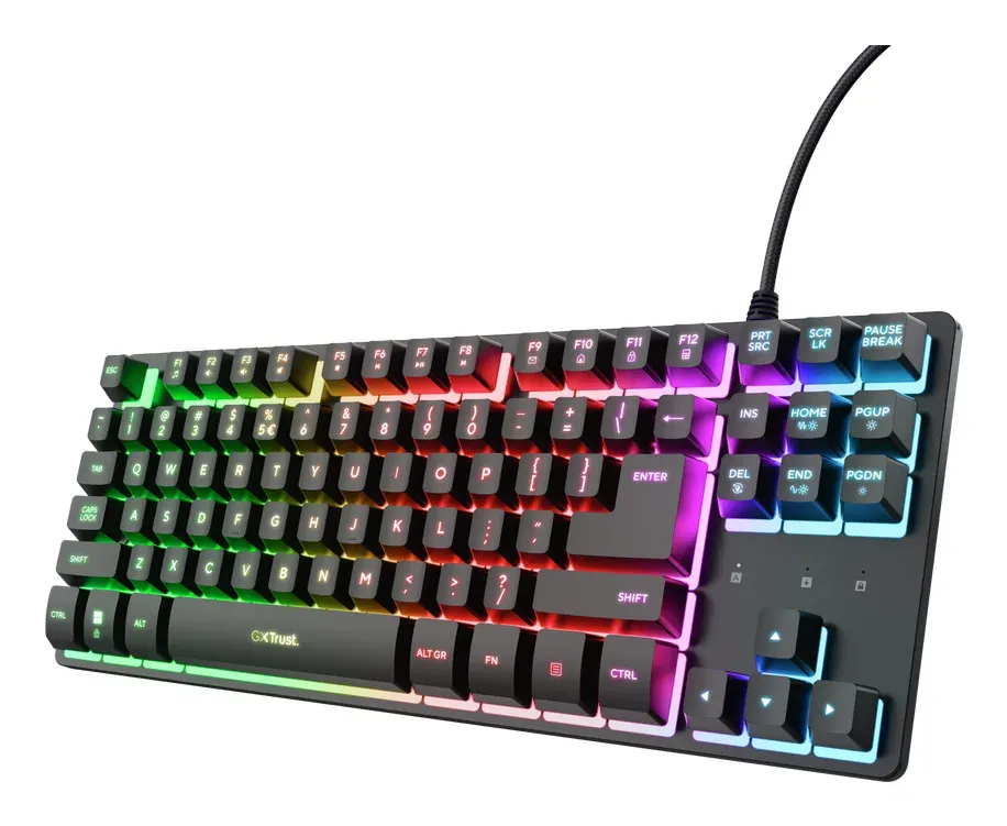 TRUST Klávesnice GXT 833 Thado, Membránová, USB, RGB, černá