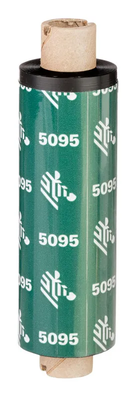 Zebra Resin Ribbon, 84mmx74m (3.31inx242ft), 5095; High Performance, 12mm (0.5in