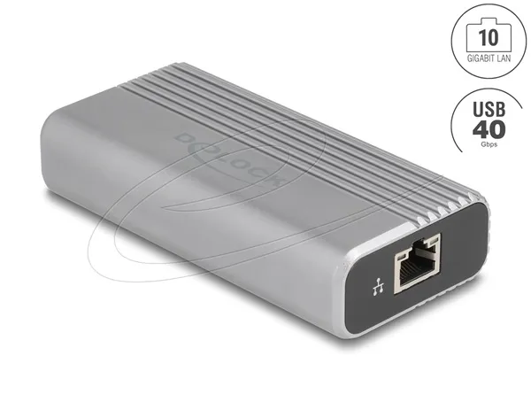 Delock Síťový adaptér USB Type-C, USB 40 Gbps, 10 Gigabit LAN, 1 x RJ45