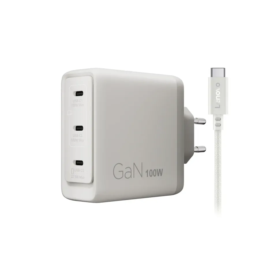 Lenovo CONS Multi-port USB-C 100W GaN Charger = napájecí adaptér s 3x UBS-C v b