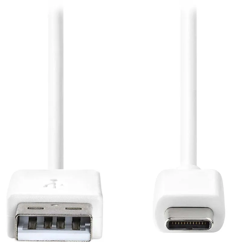 NEDIS kabel USB 2.0/ zástrčka USB-A - zástrčka USB-C/ 15 W/ 480 Mbps/ poniklovaný/ bílý/ bulk/ 50cm