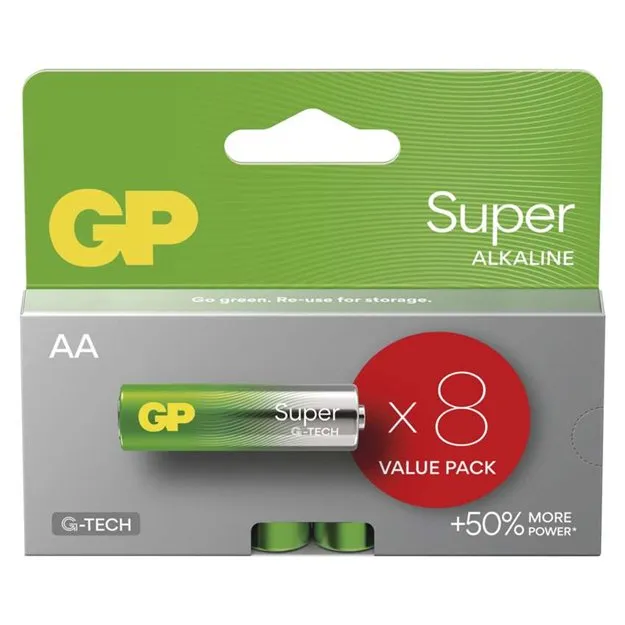GP AA Super, alkalická (LR6) - 8 ks