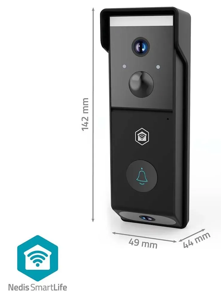 Nedis WIFICDP31BK - SmartLife Dveřní Video Telefon| Wi-Fi | Napájení z baterie |