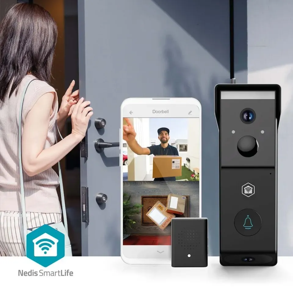Nedis WIFICDP31BK - SmartLife Dveřní Video Telefon| Wi-Fi | Napájení z baterie |