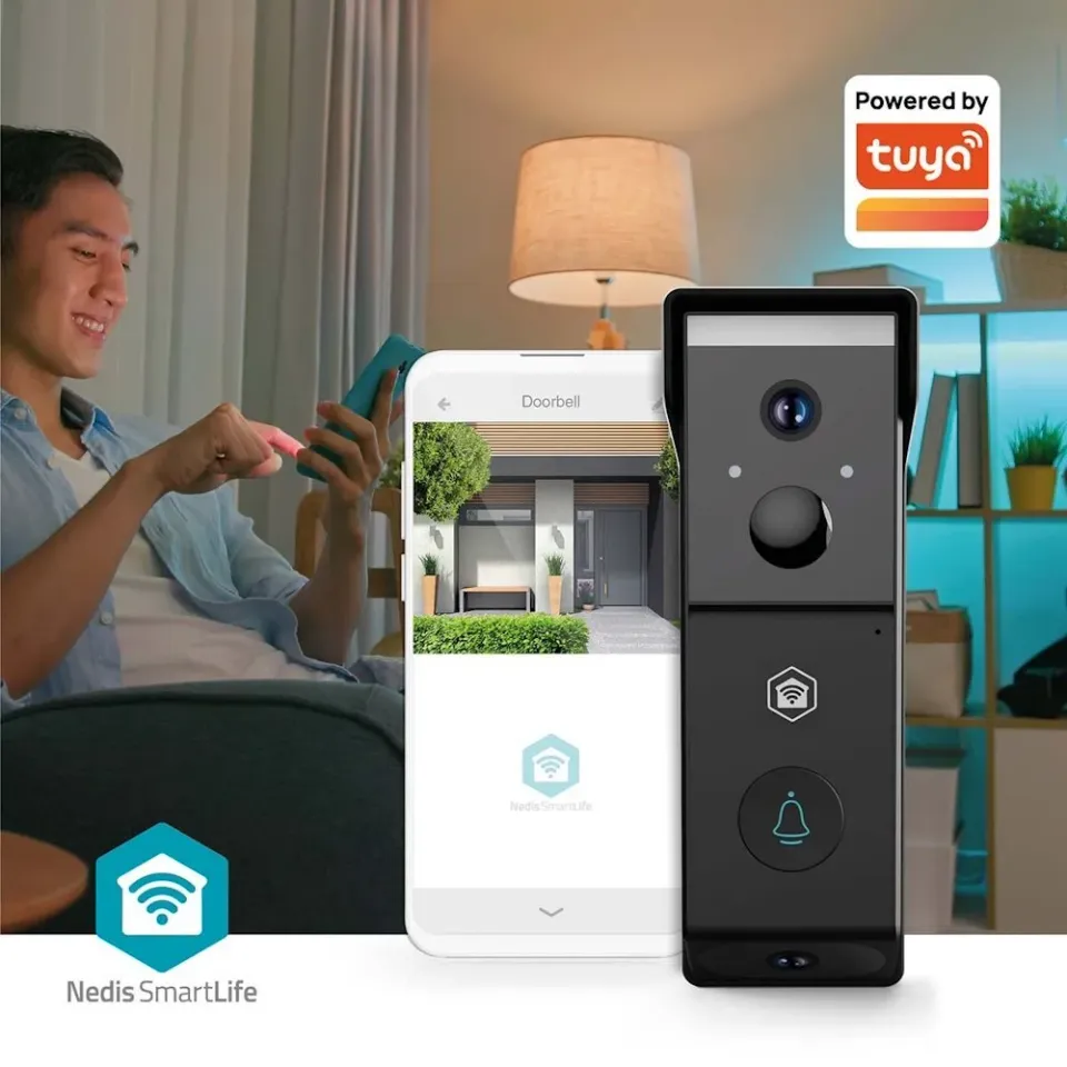 Nedis WIFICDP31BK - SmartLife Dveřní Video Telefon| Wi-Fi | Napájení z baterie |