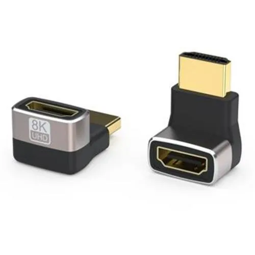 KABEL REDUKCE 8K Adaptér spojka HDMI A - HDMI A, F/M, zahnutá do pravého úhlu 90° (KPHDMA-40)