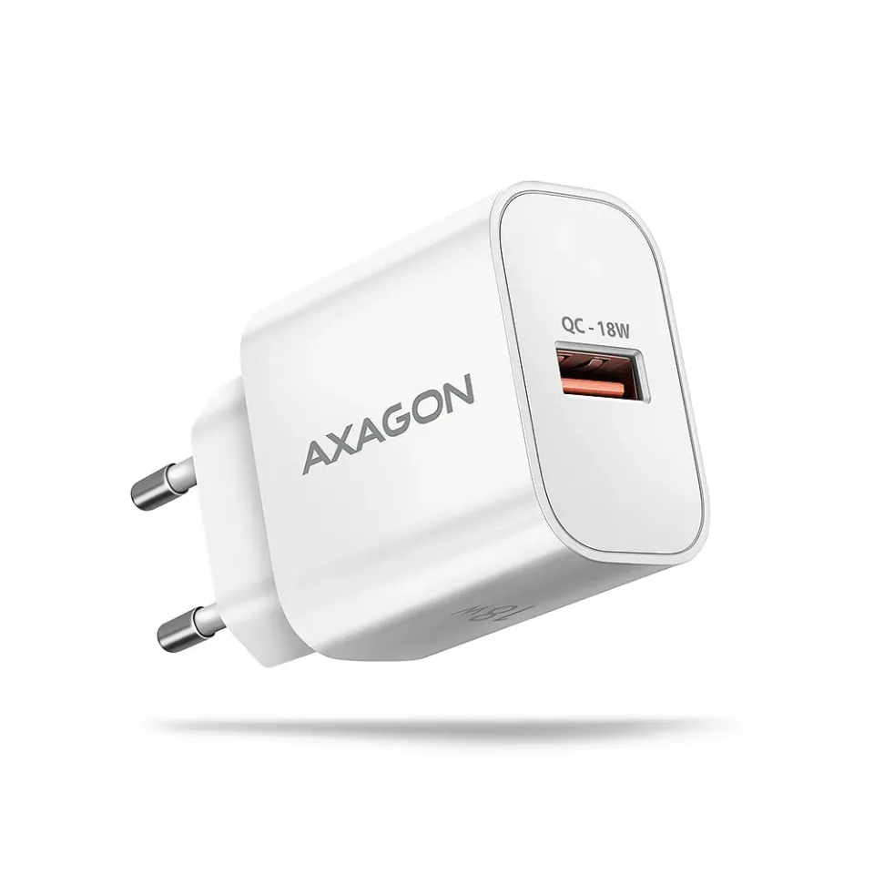 AXAGON ACU-QC18W, Nabíječka do sítě 18W, 1x port USB-A, QC3.0/AFC/Apple, bílá