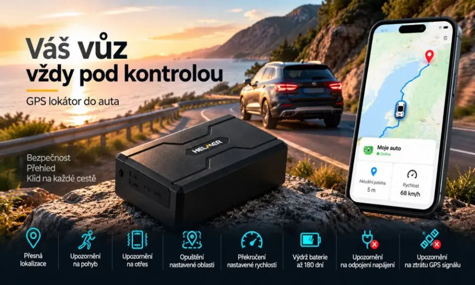 HELMER GPS lokátor LK 551 4G/ pro sledování a hlídání vozů, karavanů, lodí či přívěsů/ podpora 4G LTE i 2G