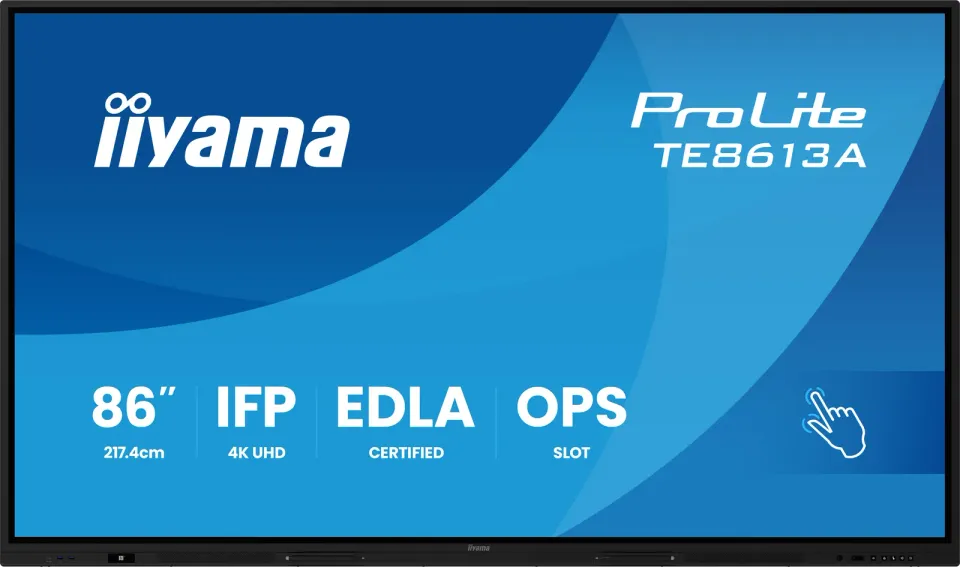 86" iiyama TE8613A-B3AG:IPS,4K,40P,USB-C,EDLA