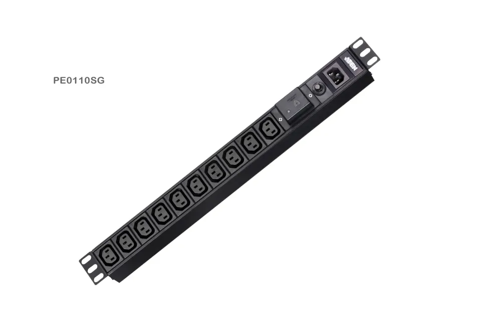 Aten PE0110S Základní 1U PDU s přepěťovou ochranou 10A vstup C14 výstup 10x C13