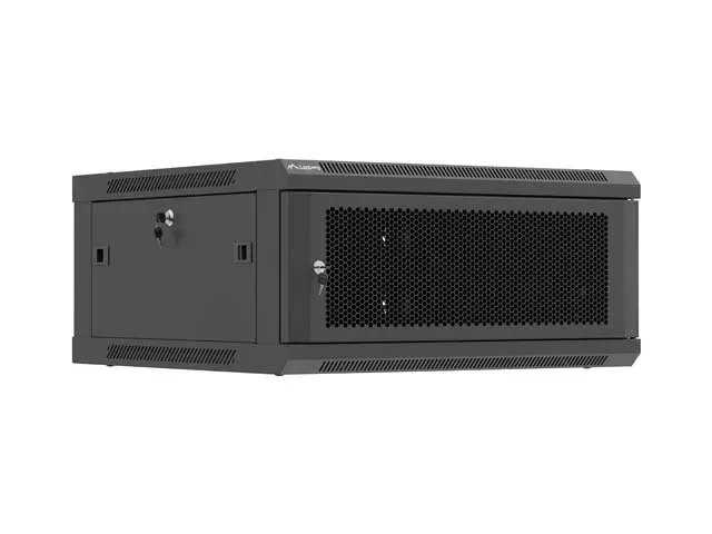LANBERG NÁSTĚNNÁ INSTALAČNÍ SKŘÍŇ 19" 4U 600X600 ČERNÉ PERFOROVANÉ DVEŘE (PLOCHÉ BALENÍ)