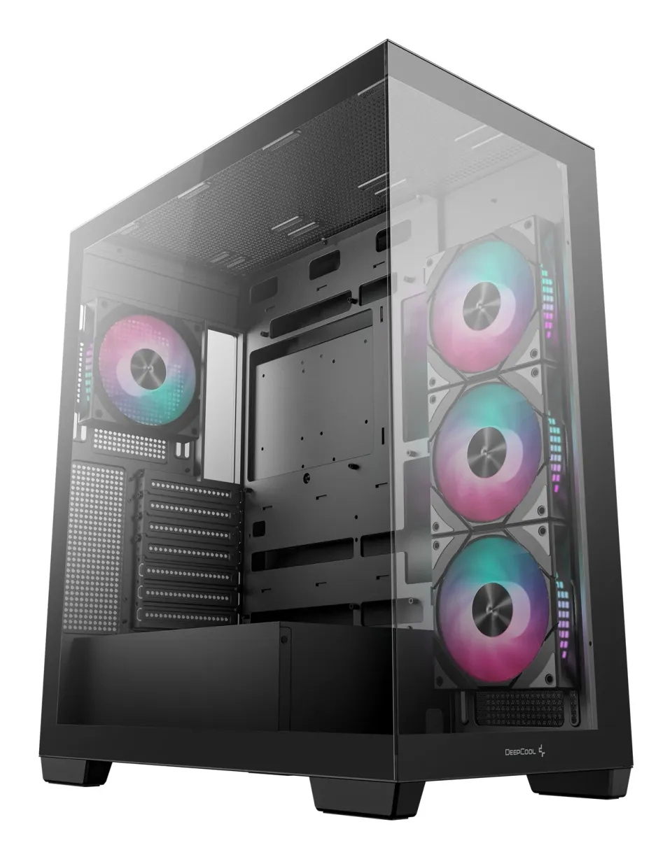 DEEPCOOL skříň CG580 4F / ATX / 4x120mm ARGB fans / 2xUSB 3.0 / panoramatická / tvrzené sklo / černá