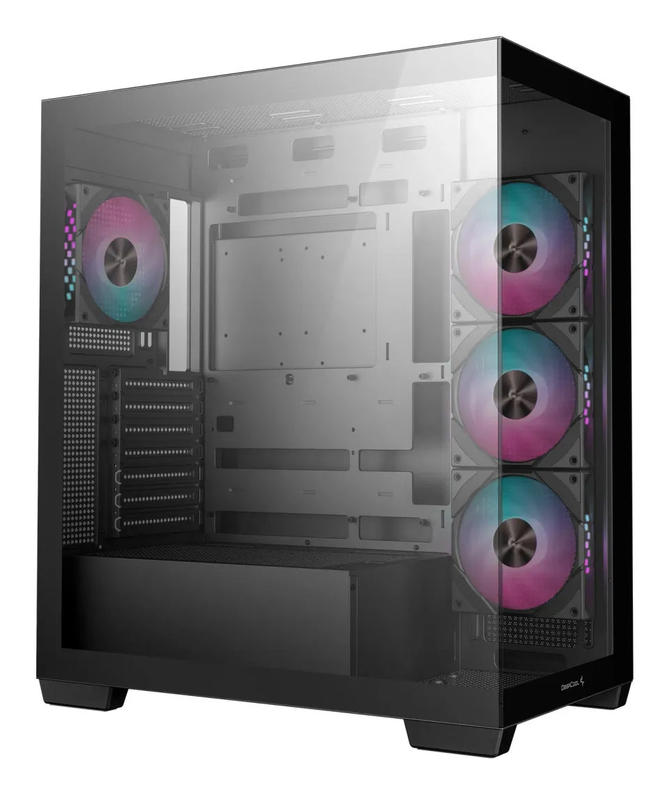 DEEPCOOL skříň CG580 4F / ATX / 4x120mm ARGB fans / 2xUSB 3.0 / panoramatická / tvrzené sklo / černá