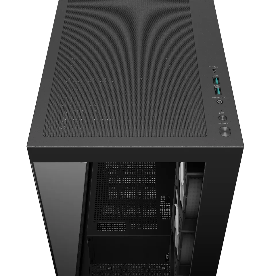 DEEPCOOL skříň CG580 4F / ATX / 4x120mm ARGB fans / 2xUSB 3.0 / panoramatická / tvrzené sklo / černá