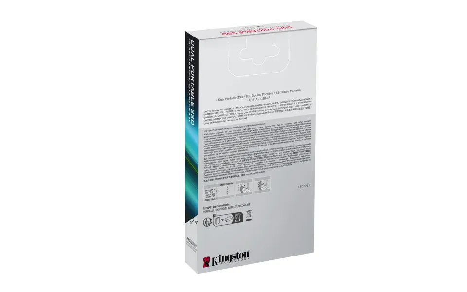 Kingston Flash SSD 2TB Dual USB-A/C Portable, Up to 1050MB/s USB 3.2 Gen 2