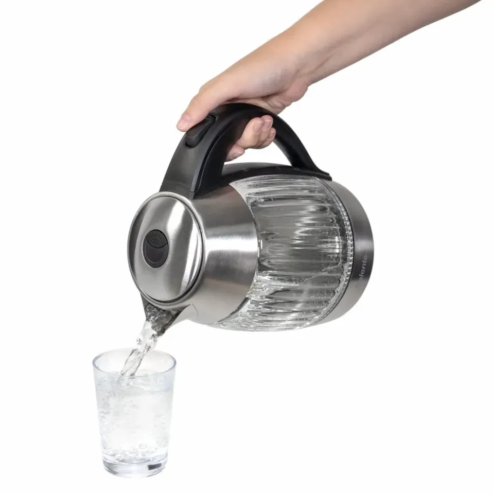 Salente StripeGlass, rychlovarná konvice 1,8 l, nerez/skleněná, červené podsvíce