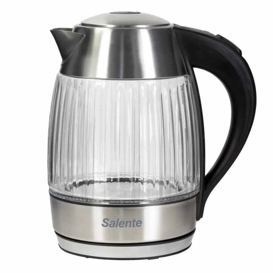 Salente StripeGlass, rychlovarná konvice 1,8 l, nerez/skleněná, červené podsvíce
