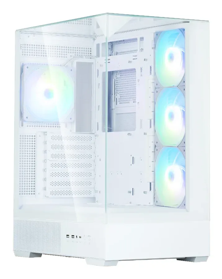 Zalman skříň P40 Prism Plus / midT / 4x120mm ARGB fan / 2xUSB 3.0 / USB-C / panoramatická / bílá