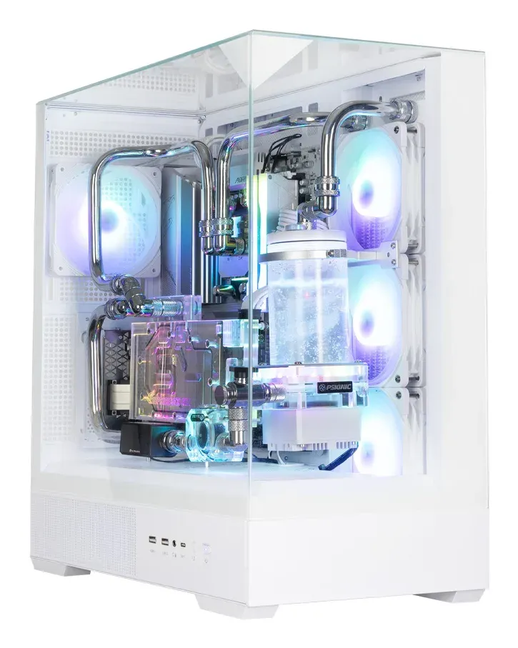 Zalman skříň P40 Prism Plus / midT / 4x120mm ARGB fan / 2xUSB 3.0 / USB-C / panoramatická / bílá