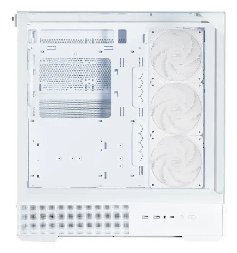 Zalman skříň P40 Prism Plus / midT / 4x120mm ARGB fan / 2xUSB 3.0 / USB-C / panoramatická / bílá