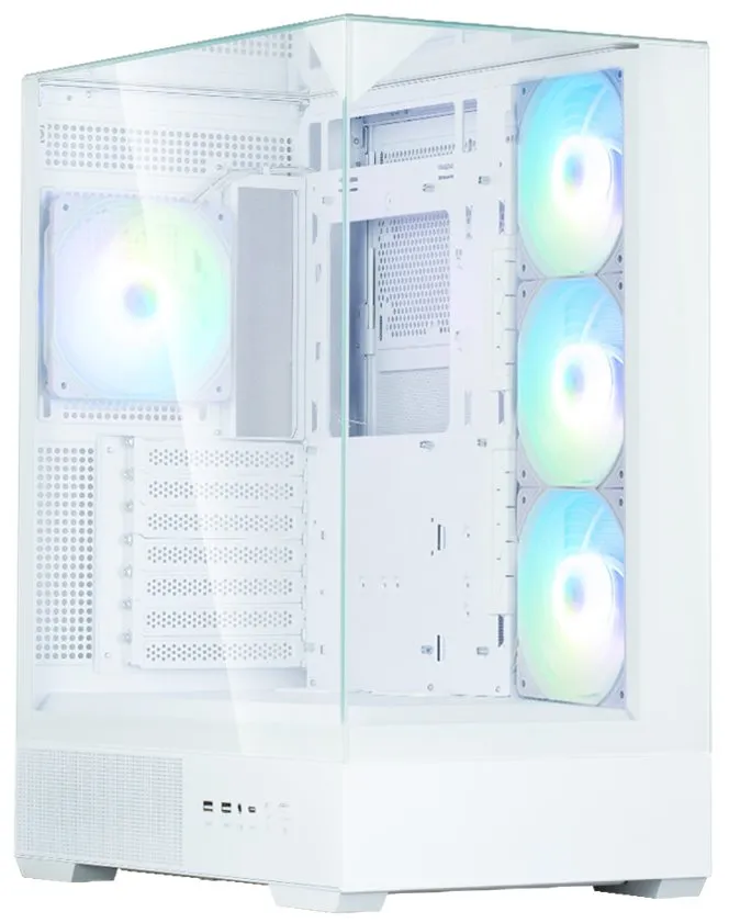 Zalman skříň P40 Prism Plus / midT / 4x120mm ARGB fan / 2xUSB 3.0 / USB-C / panoramatická / bílá