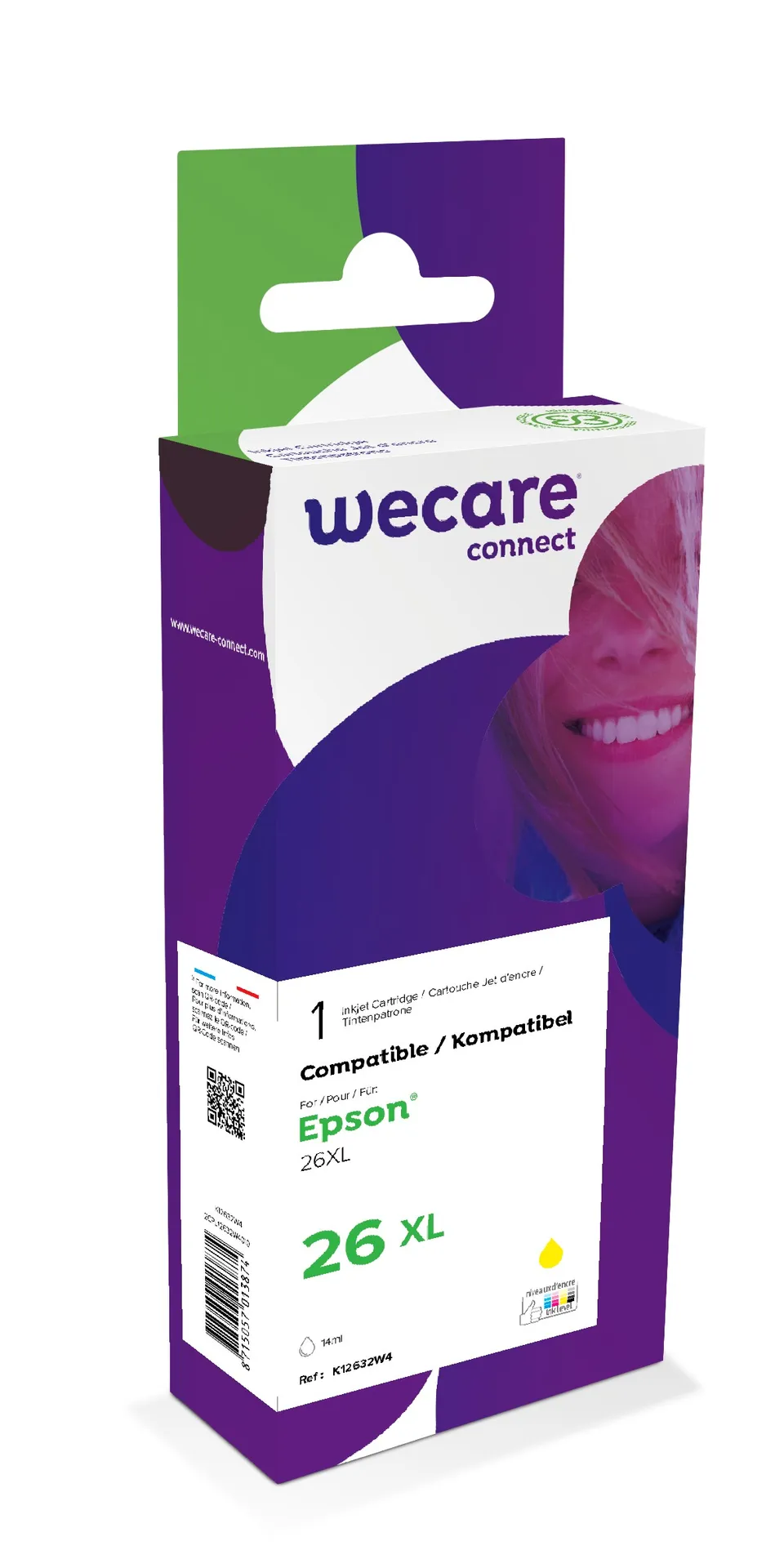 WECARE ARMOR ink kompatibilní s EPSON C13T26344012,žlutá/yellow