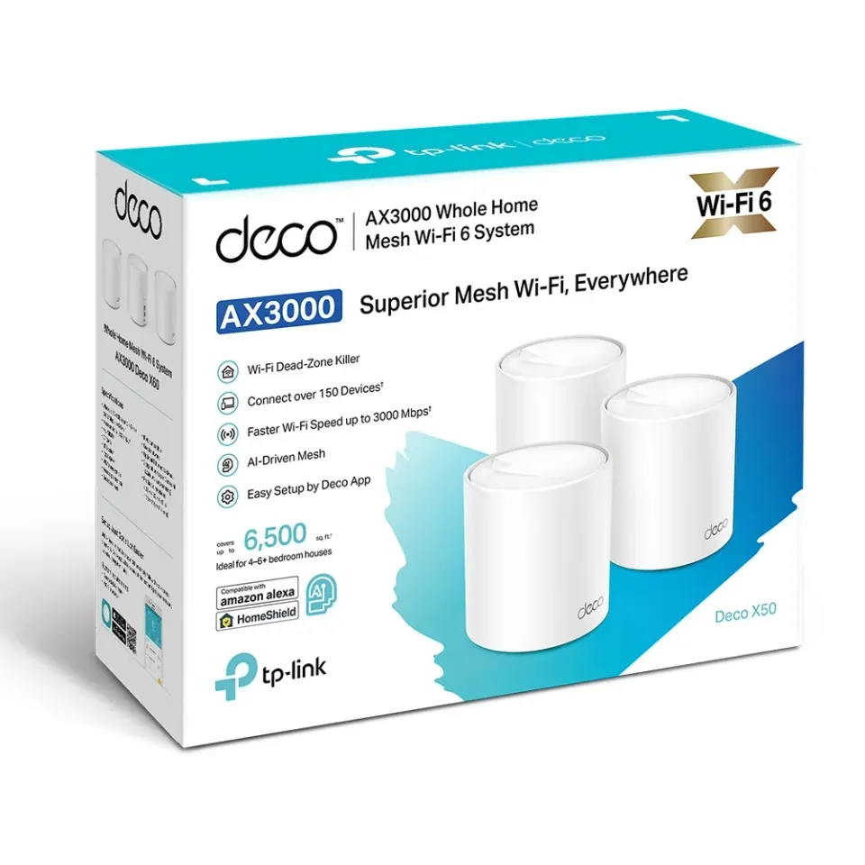 TP-Link Deco X50(2-pack) - AX3000 Wi-Fi 6 Mesh systém pro pokrytí celé domácnost