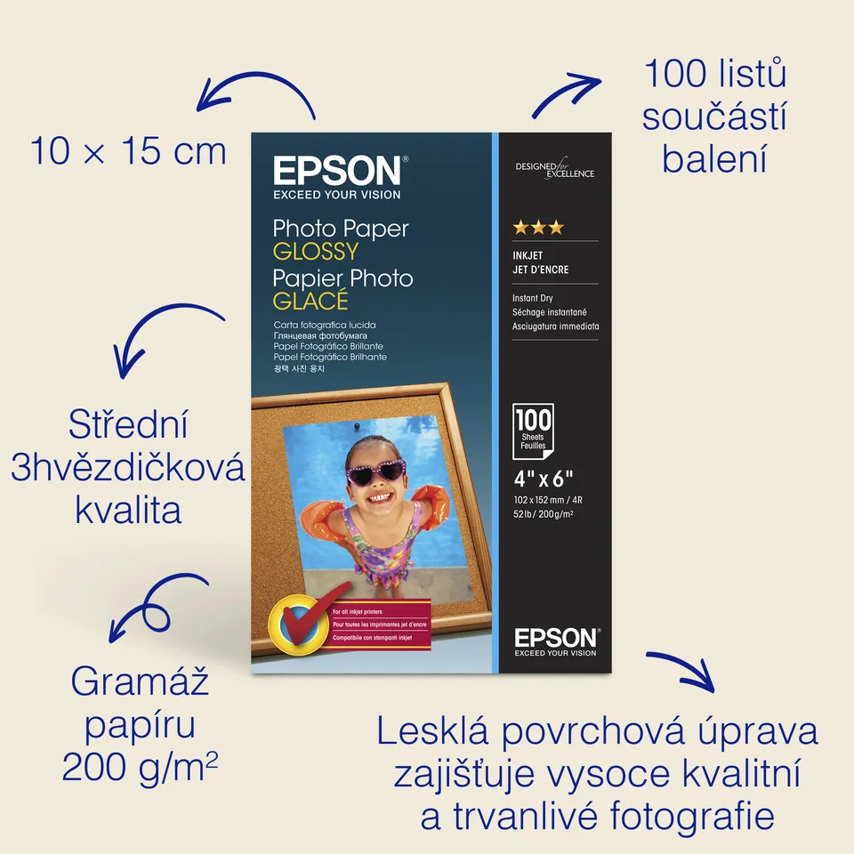 EPSON Photo Paper Glossy - 10x15cm