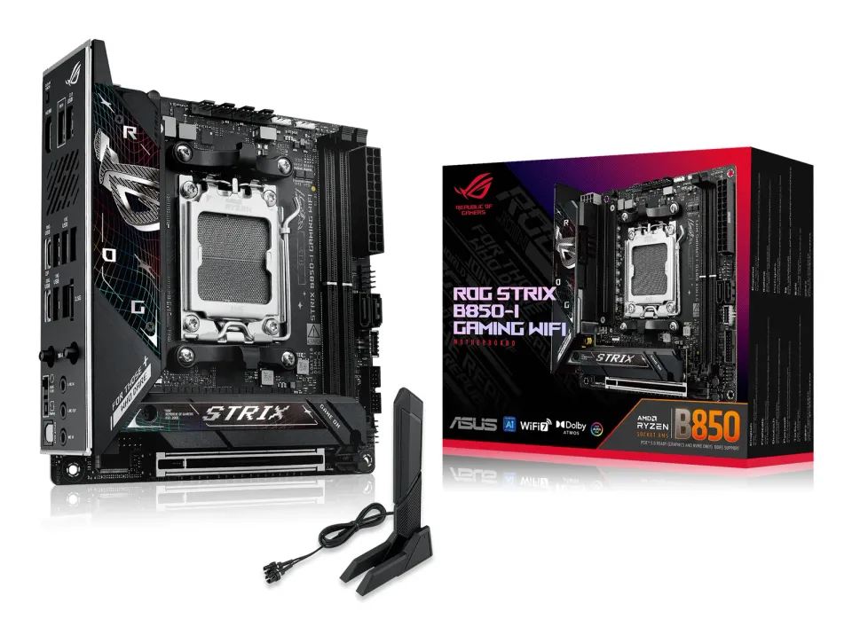 ASUS MB Sc AM5 ROG STRIX B850-I GAMING WIFI, AMD B850, 2xDDR5, 1xUSB4, 1xHDMI, WiFi, Mini-ITX