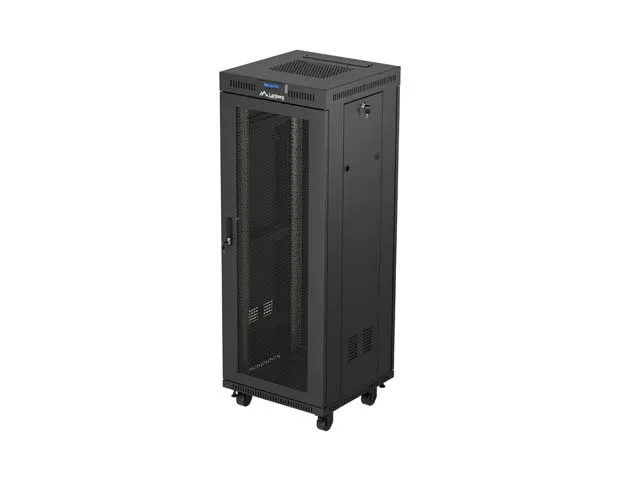 19" VOLNĚ STOJÍCÍ RACKOVÁ SKŘÍŇ 32U 600X600 ČERNÁ LCD S PERFOROVANÝMI DVEŘMI LANBERG (PLOCHÉ BALENÍ)