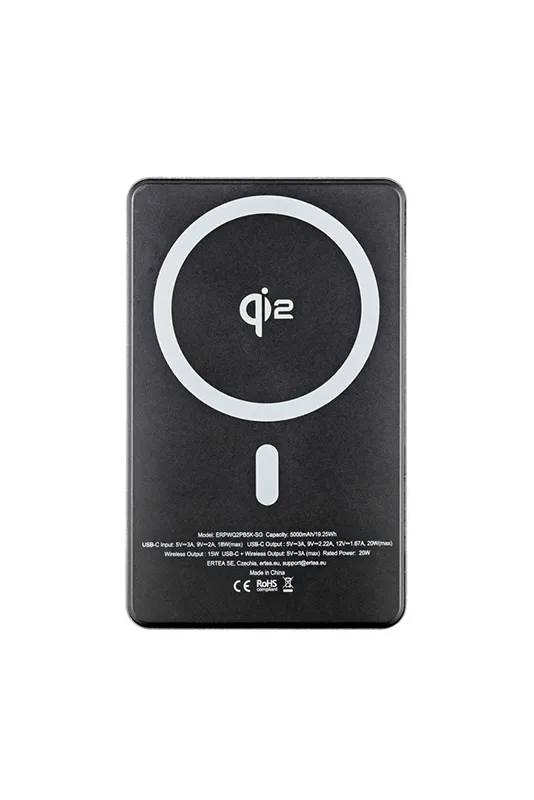 ER POWER Qi2 Dual PowerBank 5000mAh with USB-C - Space Gray