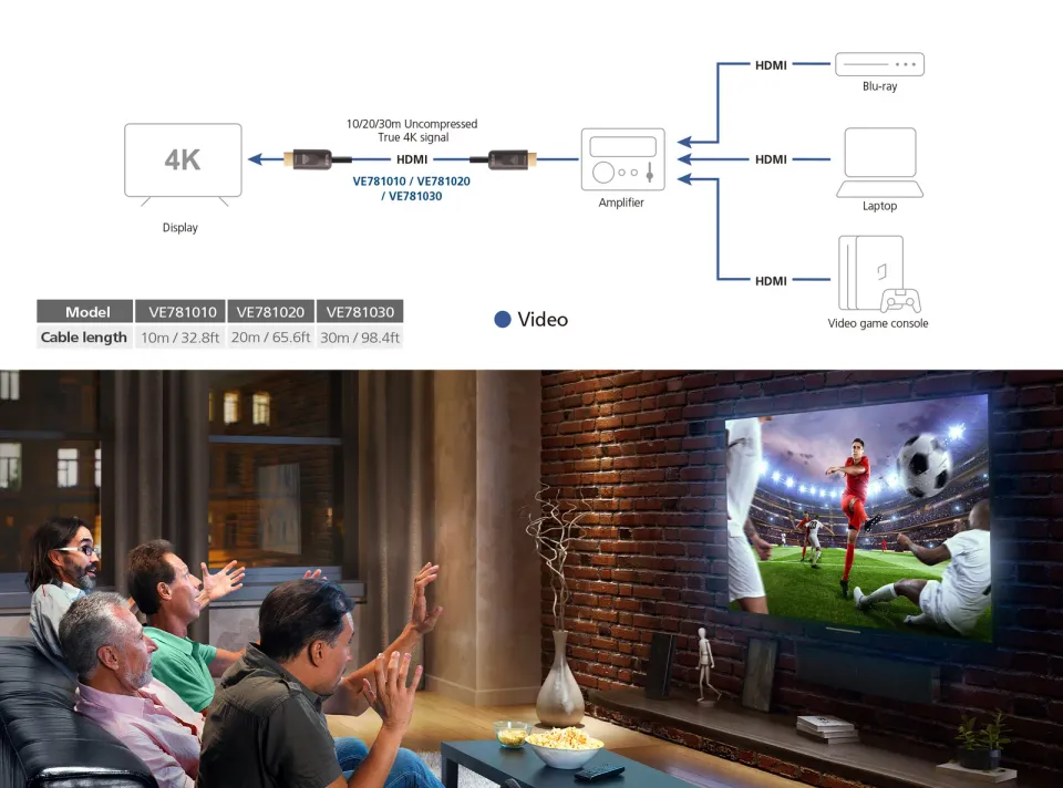 ATEN 20M True 4K HDMI 2.0 Active Optical Cable (True 4K@20m)